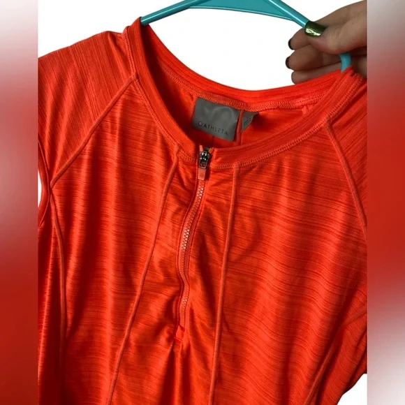 Athleta Orange Cap Sleeve Size Small Athletic Shirt Top - Picture 3 of 5